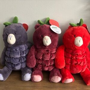 Target Berry Bud Plush Bears Trio - Purple, Plum, and Red